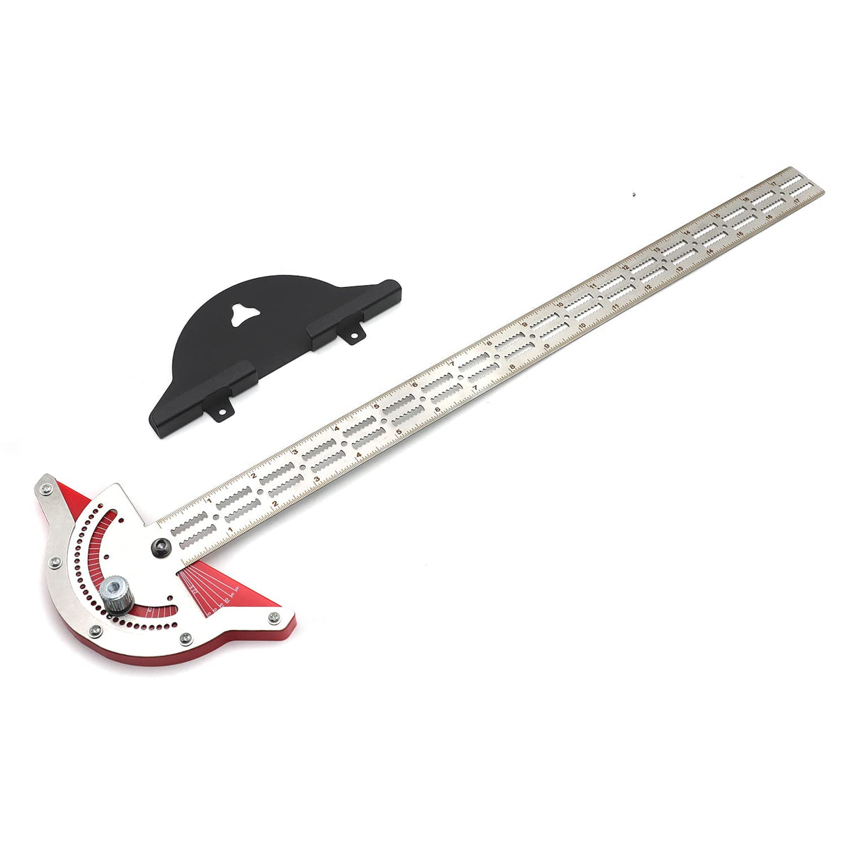 HTTMT- 18" Woodworker Edge Ruler 0-70°Adjustable Protractor Angle Finder Two Arm Carpentry Ruler Measure Layout Tool [P/N: ET-TOOL041-20-RAW]… HTTMT