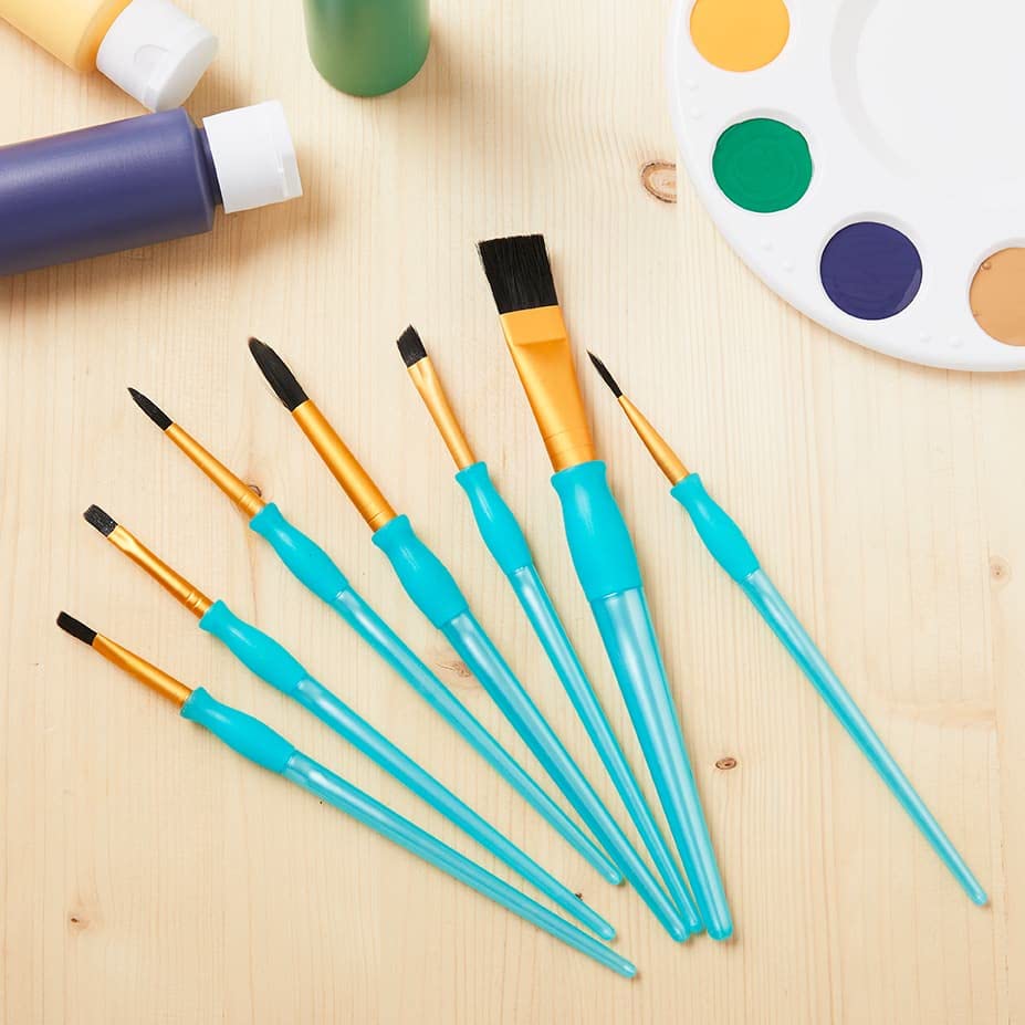 Craft Smart Variety Set Super Value Pack Black Taklon 7 piece Craftsmart