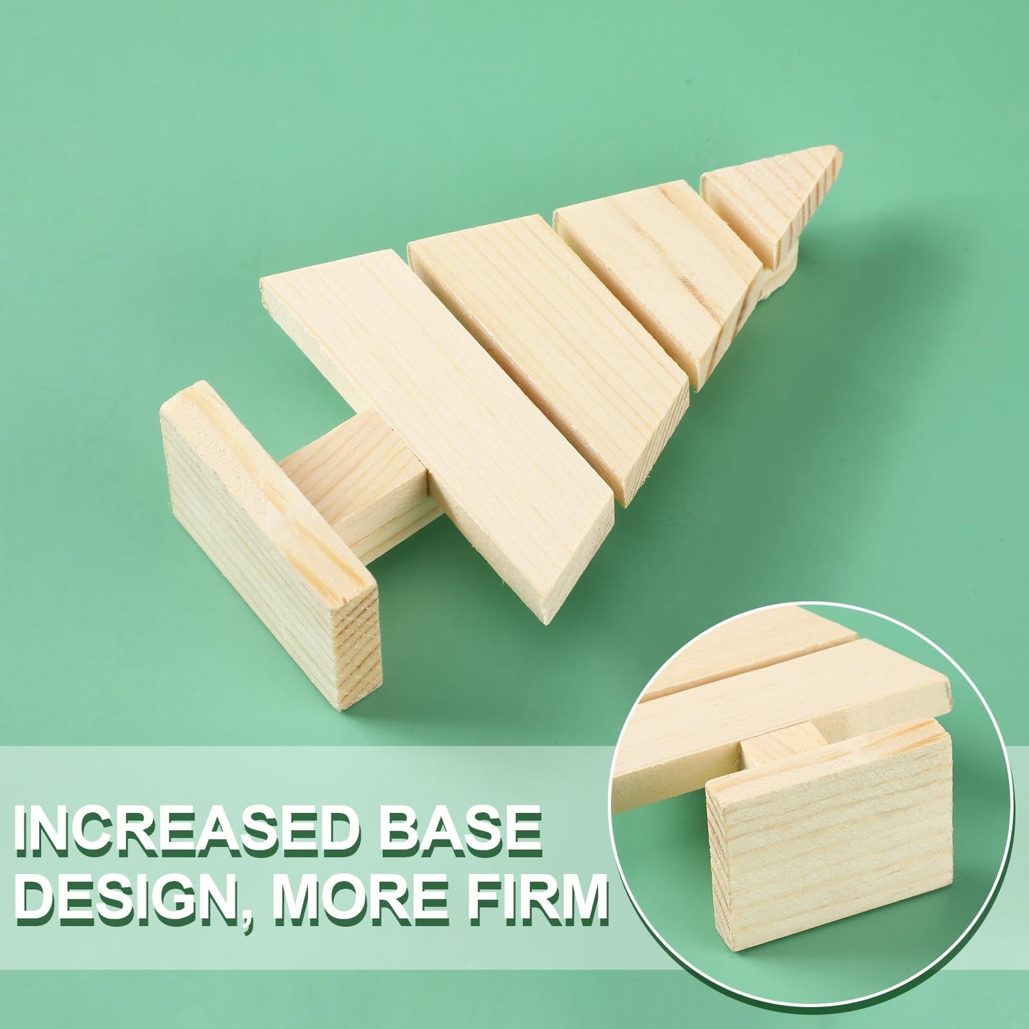 Geetery 12 Pcs Wooden Christmas Tree Standing Unfinished Wood Christmas Tree Pallet Ornaments 4 x 2.6 Blank Rustic Farmhouse Tree Shaped Craft Geetery