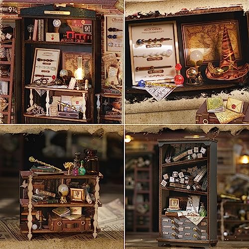 Spilay DIY Miniature Dollhouse Wooden Furniture Kit,Handmade Mini Modern Model Plus with Dust Cover & LED,1:24 Scale Creative Doll House for Lover
