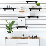 Tcevily 3 Pack Wooden Slatwall Shelf, 15.7" x 6" Slat Wall Shelves with Metal Brackets Heavy Duty Slatwall Shelving Organizer Accessories for Home Tcevily