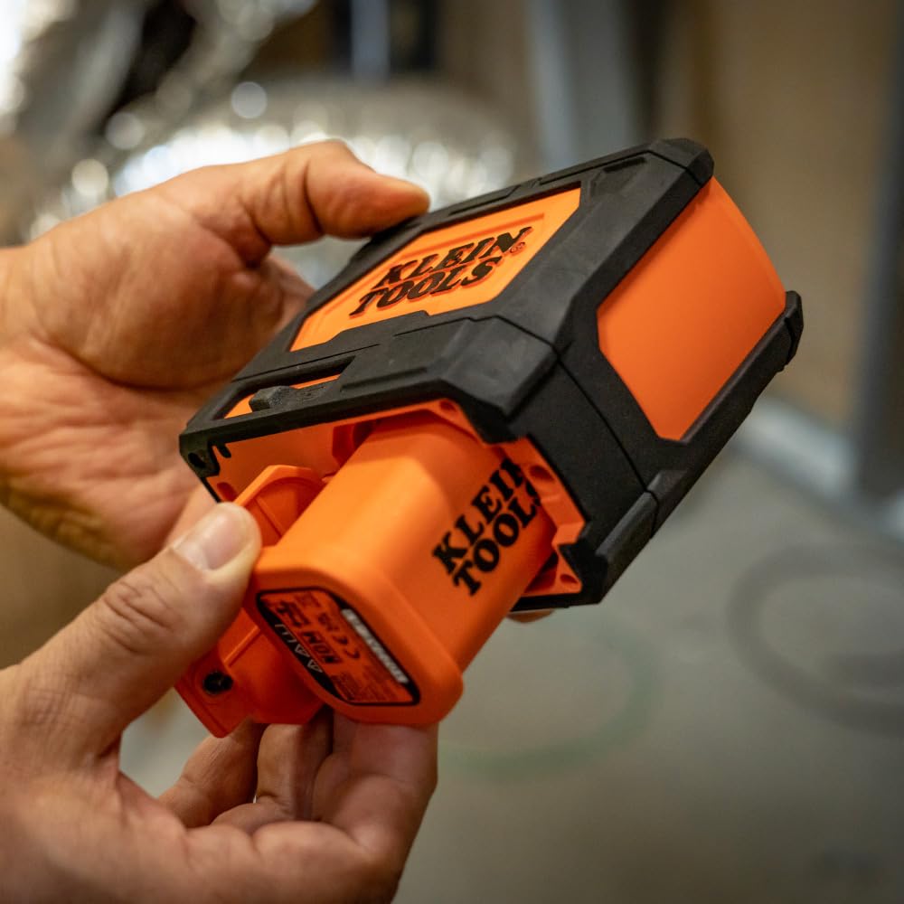 Klein Tools 93PLL Self-Leveling Laser Level, Green 3x360-Deg Planes, Rechargeable Battery, Magnetic Mount, Class II Laser (≤1mW @ 510-530nm), Orange - WoodArtSupply