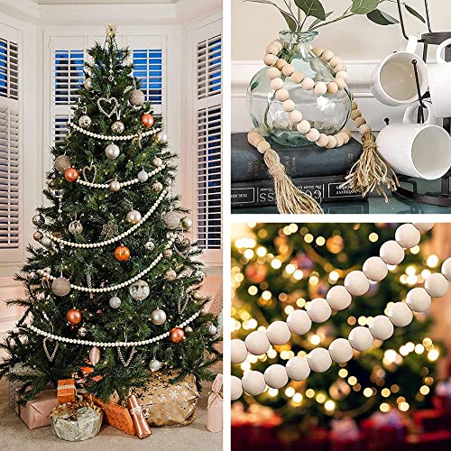 WLIANG 800 Pcs 10mm Natural Wood Beads, Unfinished Round Bulk Spacer Wooden Beads for DIY Crafts, Garlands Farmhouse Holiday Decor, Jewelry Bracelet WLIANG