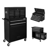 TUFFIOM 8-Drawer Rolling Tool Chest w/Lock & Key, Tool Storage Cabinet w/Wheels, Detachable Top, Drawers & Drawer Liners, Tool Organizer Box for TUFFIOM