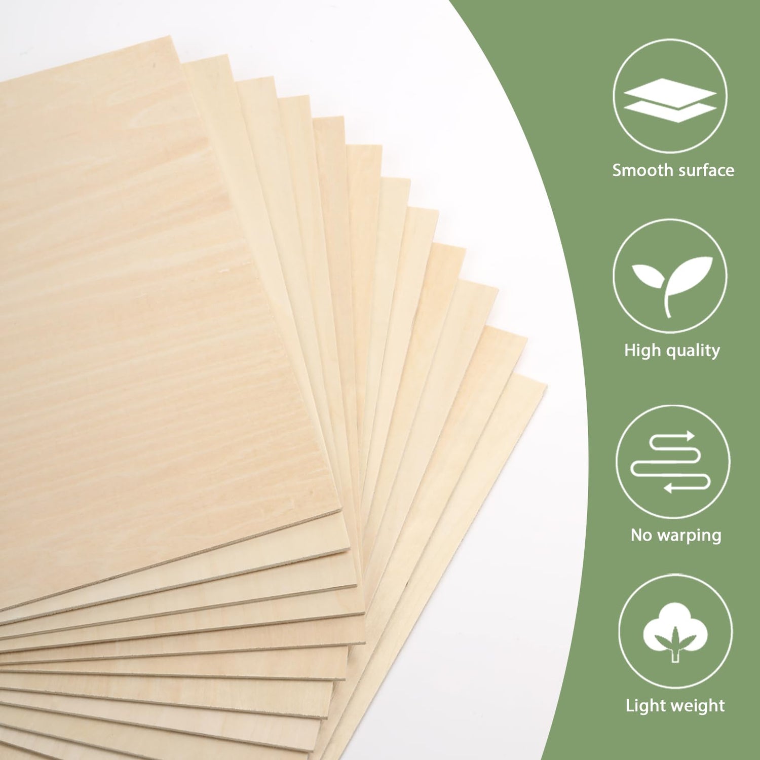24 Pack Basswood Sheets 1/8 x 12 x 12 Inch for Crafts, Basswood Sheets Plywood Sheets for Laser Cutting & Engraving, Wood Burning, Architectural ESRICH