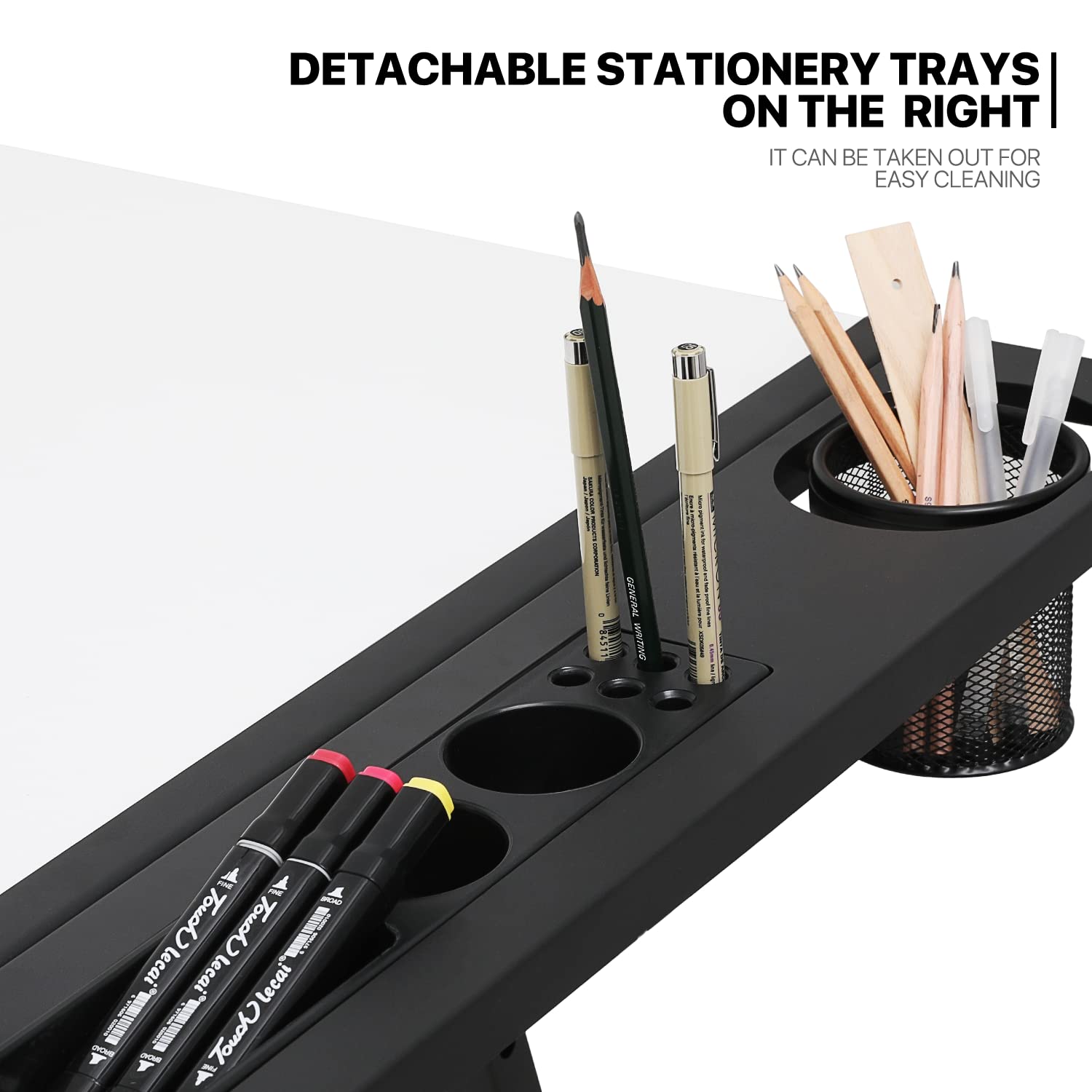 MoNiBloom Art Deco Drafting Table, Height-Adjustable, Tiltable Tabletop, Stool for Reading Writing Painting, Homeschooling Desk for Children with 2 MoNiBloom