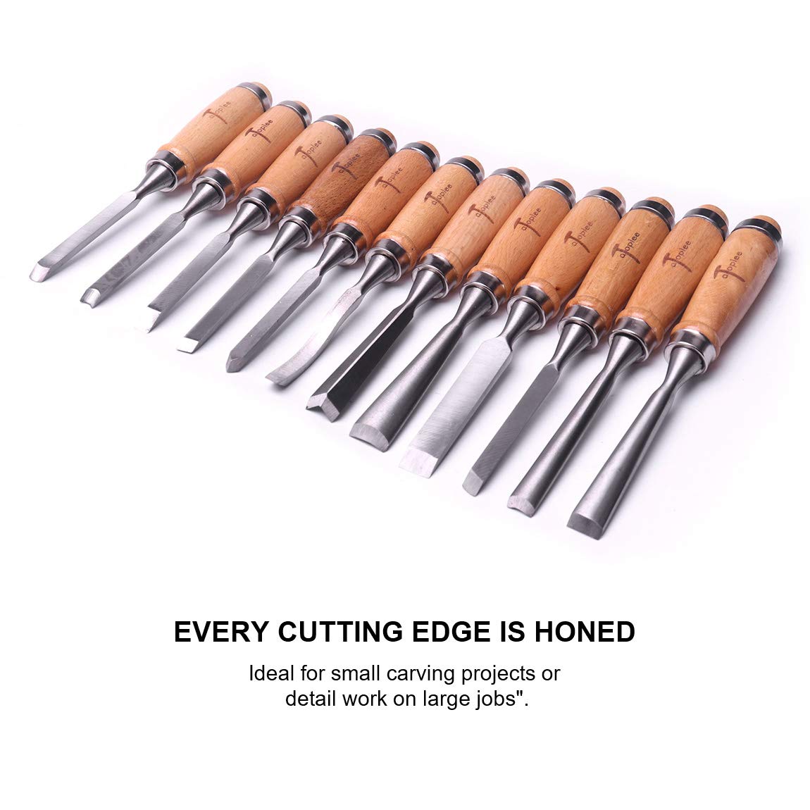 ATOPLEE 12pcs Wood Carving Chisel Set for Woodworking, Professional Wood Gouge Tools with Premium Case and Roll Up Bags for Carpenter Craftsman Gift ATOPLEE