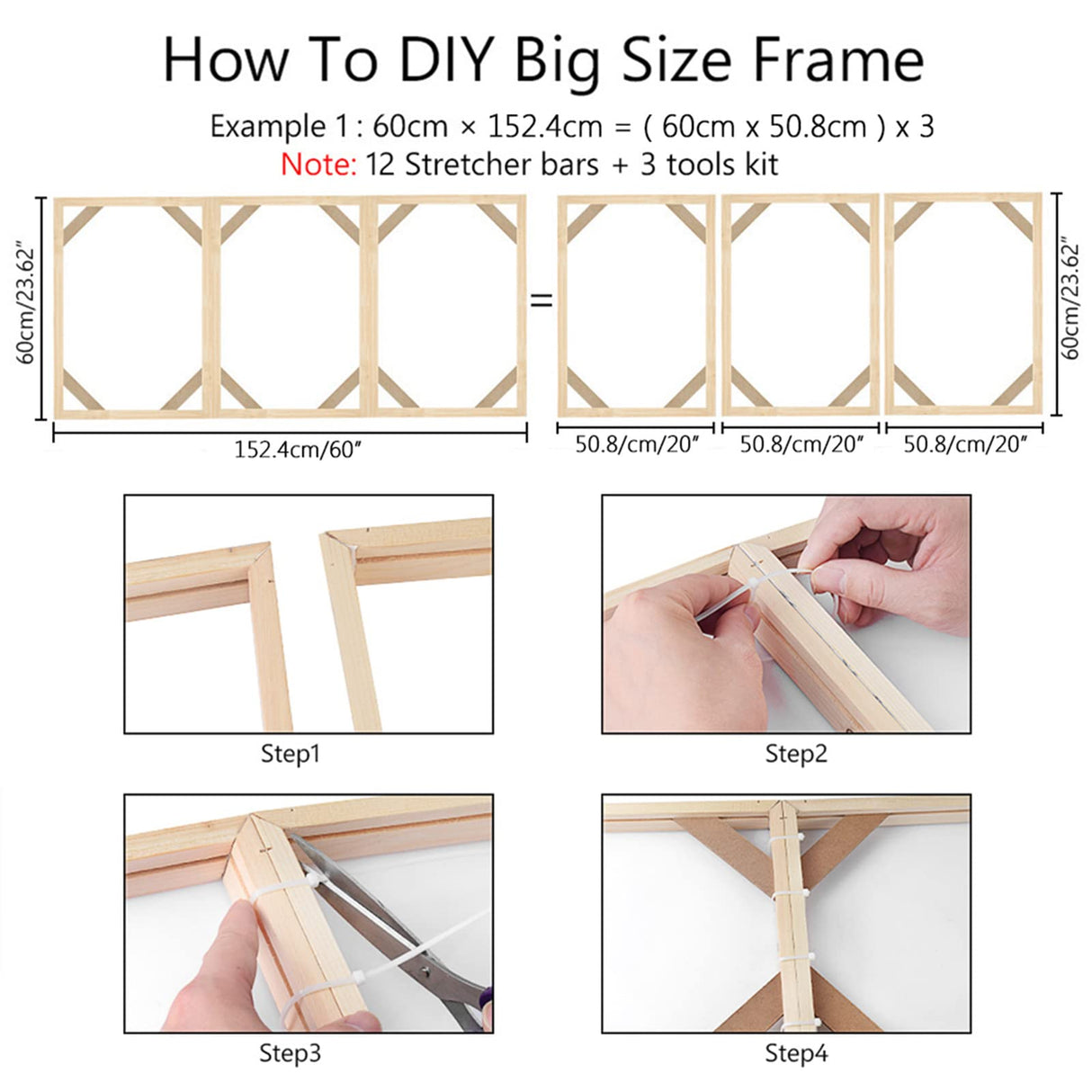 YCDC Canvas Wood Stretcher Bars Painting Wooden Frames for Gallery Wrap Oil Painting Posters, Modern Life Accessory, 16"x20"/40.6x50.8cm YCDC