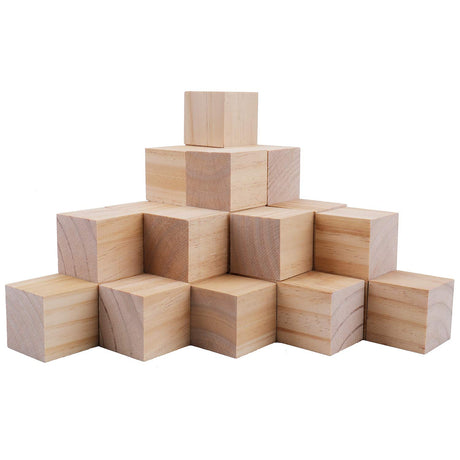 Tosnail 30 Pack 2 Inches Unfinished Wooden Cubes Wooden Blocks - Great for Crafts Making Tosnail