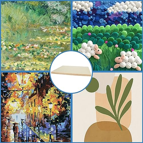 6 Pcs Round Wood Canvas Boards for Painting 3 Different Sizes of
