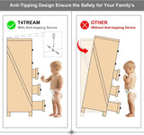 T4TREAM 7 Drawers Dresser Chests for Bedroom, Wood Rustic Tall Chset of Drawers,Dressers Organizer for Bedroom, Living Room,Hallway, Antique White T4TREAM