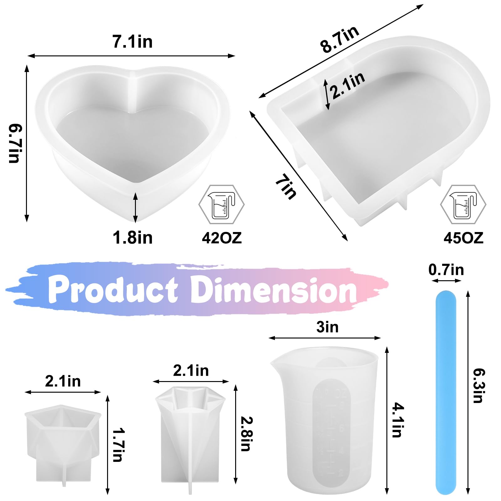 YOILES Resin Molds, Silicone Molds for Epoxy Resin, Large Resin Molds for Flower Preservation, Resin Mold for DIY Wedding Bouquet Preservation, Deep - WoodArtSupply