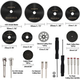 Cutting Discs Wheel Set for Dremel Rotary Tool Accessories, HSS Circular Saw Blades Diamond Resin Cutting Wheel Kit with 1/8" Mandrels for Wood IELEK