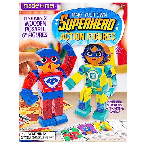 Made By Me Make Your Own Superhero Action Figurines, Make Your Own Action Figure, Includes Superhero Stickers, Moving Superhero Figurines, Customize Made By Me