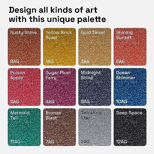 Glitter Paint Pens for Rock Painting, Stone, Ceramic, Glass, Wood, Fabric, Scrapbooking, DIY Craft Making, Art Supplies, Card Making, Coloring. Set ARTISTRO