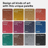 Glitter Paint Pens for Rock Painting, Stone, Ceramic, Glass, Wood, Fabric, Scrapbooking, DIY Craft Making, Art Supplies, Card Making, Coloring. Set ARTISTRO