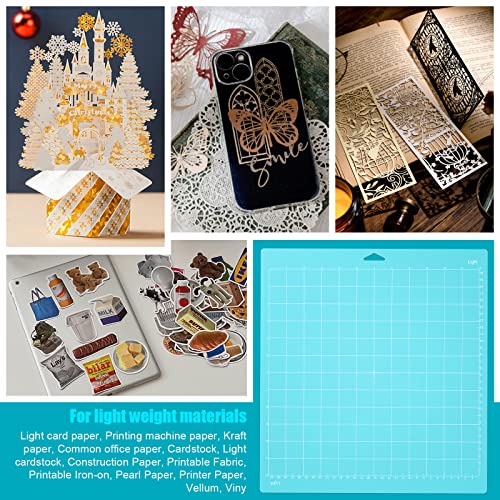 Lzerking Cutting Mat for Cricut 4 Pack Accessories and Supplies Light Replacement Blue Cut Pads Cricket Cards for Cutting Machine Maker/Maker Lzerking