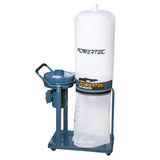 POWERTEC 1 HP Dust Collector with 1 Micron Dust Collector Bags and Mobile Base, Dust Collectors with 800 CFM for Woodworking Dust Collection System POWERTEC