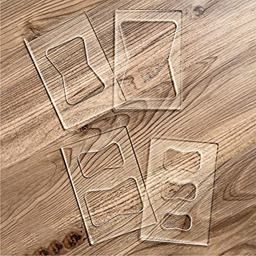 POWERTEC 71105 Clear 1/4" Thick Acrylic Butterfly Bowtie Router Template for Woodworking, Decorative Wood Router Jig Stencils Inlay Kit for Precise - WoodArtSupply