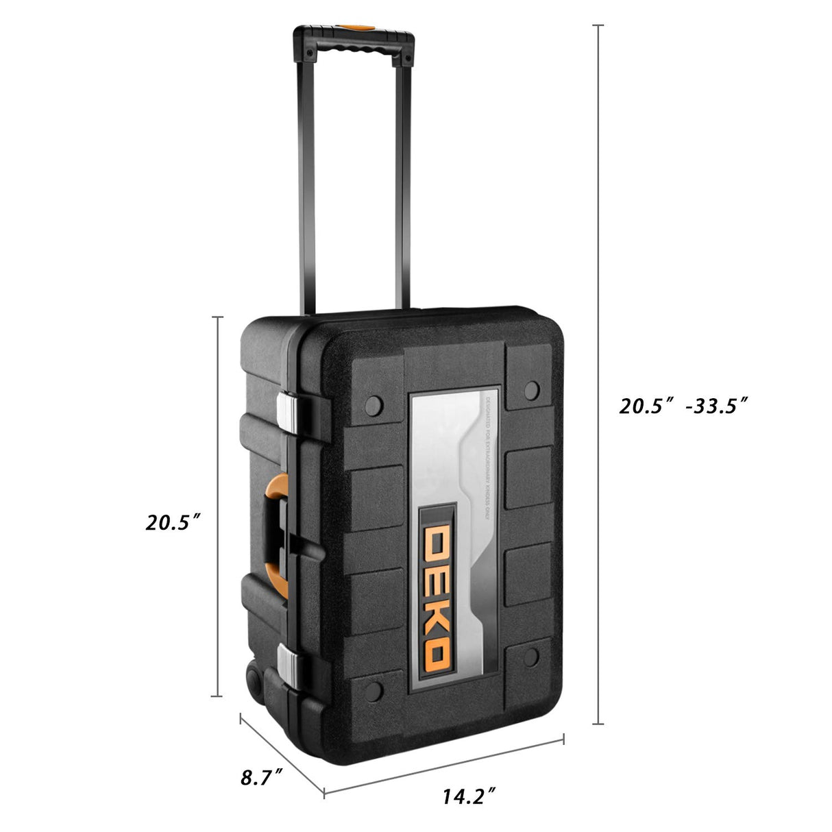 DEKOPRO 258 Piece Tool Kit with Rolling Tool Box Socket Wrench Hand Tool Set Mechanic Case Trolley Portable DEKOPRO