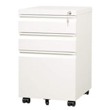 DEVAISE 3-Drawer Mobile File Cabinet (Under Office Desk), Assembled Except Casters, Fits Letter/Standard Sizes, White DEVAISE
