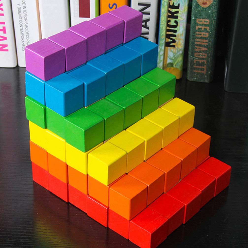 50pcs Blank Cubes unpainted Wood Blocks Wood Cube Unfinished Blocks Craft Cubes DIY Wood Blocks Wood Craft Block Square Blocks Unfinished Blank Child SUPVOX
