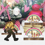 Sasquatch Figurine Decor, Wooden Centerpiece Bigfoot Decorations, 3D Multilayer Wildlife Wall Art Carved Bigfoot Decor, Wooden Yeti Figurine for Edlike