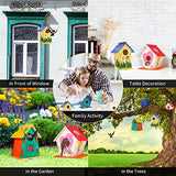 6 Pack Large DIY Bird Houses Kits for Kids, Kids Crafts Wood Houses for Crafts Class Parties, DIY Crafts and Art Birdhouse Kits, Paint Strips, ILHSTY