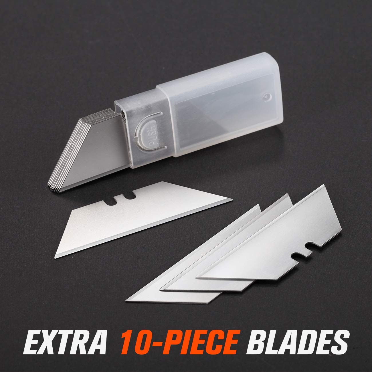 REXBETI 2-Pack Utility Knife, SK5 Heavy Duty Retractable Box Cutter for Cartons, Cardboard and Boxes, Blade Storage Design, Extra 10 Blades Included REXBETI