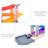 WOOD CITY Toddler Toys for 1 2 3 Years Old, Wooden Car Ramp Racer Toy Vehicle Set with 7 Mini Cars & Race Tracks, Montessori Toys for Toddlers Boys WOOD CITY