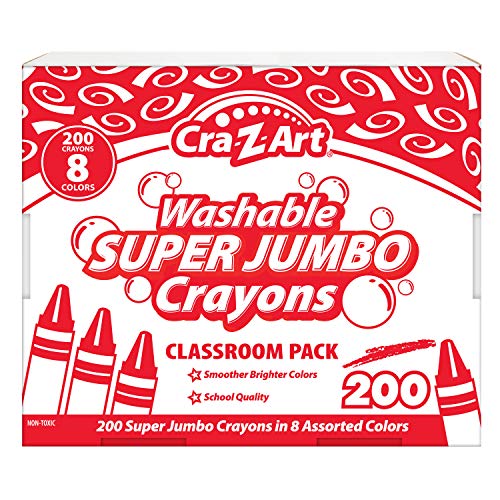Cra-Z-art Super Jumbo Crayon Bulk Class Pack 200ct 8 Assorted Colors Cra-Z-Art