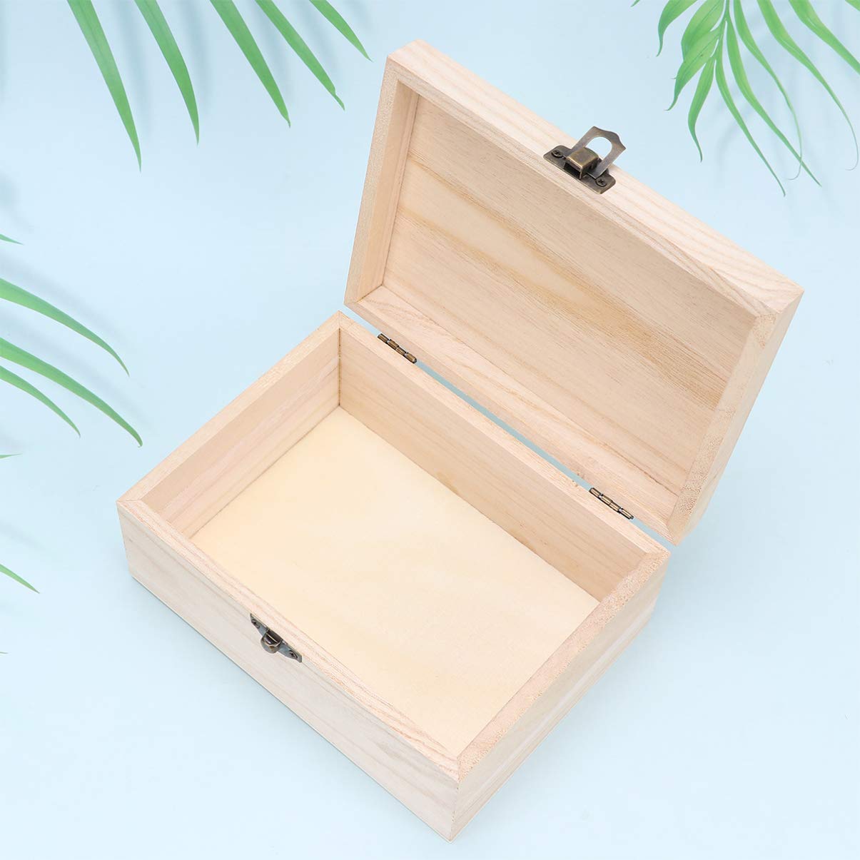 Milisten Unfinished Chest 3 Pcs Jewelry Wooden Lock Case Trinket Storage Chest Wooden Chest Sundries Storage Tray Wood Trinket Tray Wood Case Bamboo Milisten