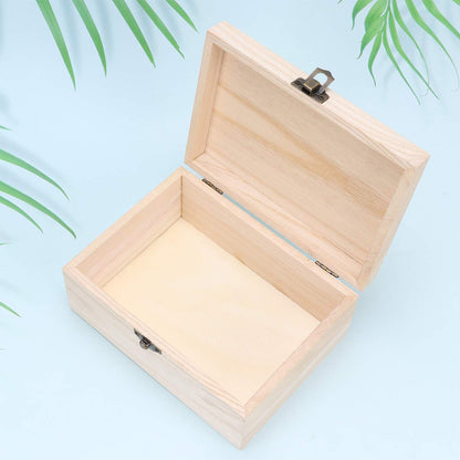 Milisten Unfinished Chest 3 Pcs Jewelry Wooden Lock Case Trinket Storage Chest Wooden Chest Sundries Storage Tray Wood Trinket Tray Wood Case Bamboo