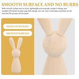 NUOBESTY 10pcs Unfinished Wooden Rabbit Doll Figure Unpainted Peg Dolls DIY Blank Wood Bunny Puppet Craft Art Easter Party Decoration NUOBESTY
