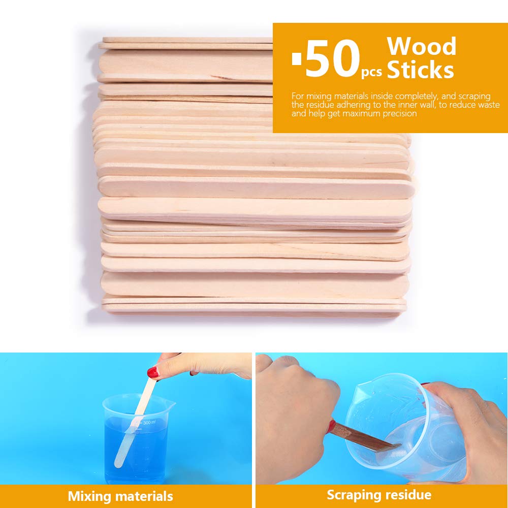 LEOBRO 8 Pack 300ml Liquid Measuring Mixing Cups for Epoxy Resin, Graduated Plastic Measuring Cups for Resin, Multipurpose Mixing Cups for Resin LEOBRO