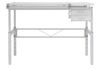 Studio Designs Graphix II Pro Line Split Top Height Adjustable Drafting, Drawing Table with 39.5" x 30" Tilting Top,White - WoodArtSupply