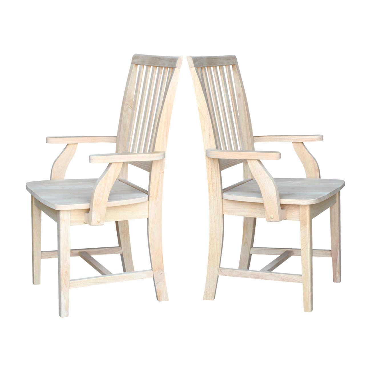 International Concepts Mission Side Chair with Arms, Unfinished IC International Concepts