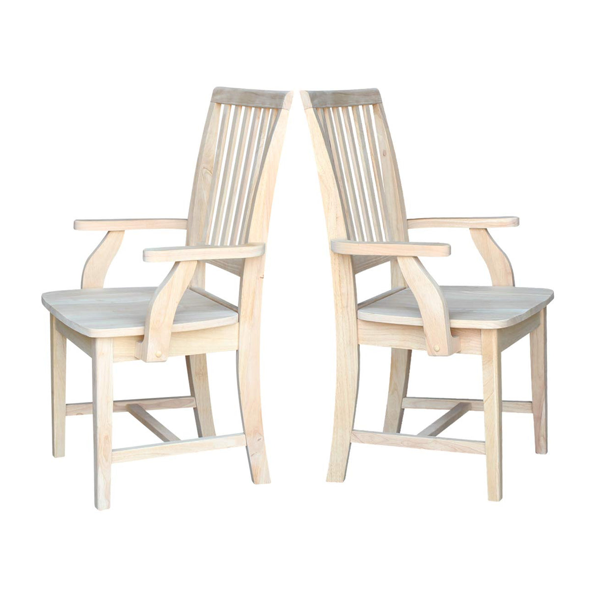 International Concepts Mission Side Chair with Arms, Unfinished IC International Concepts