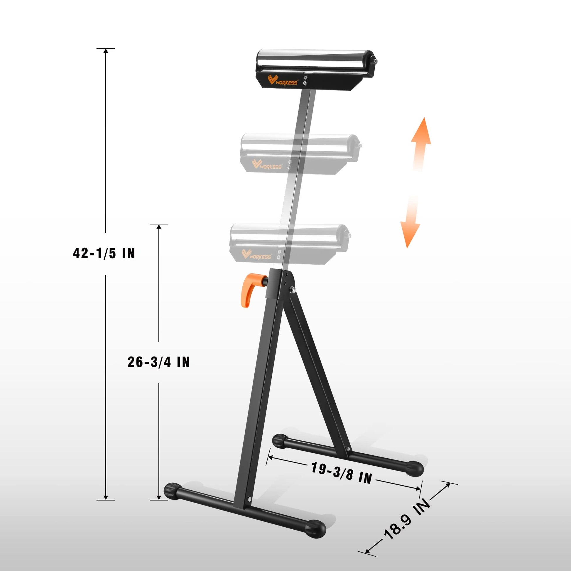 WORKESS Roller Support Stand 132 Lbs Load Capacity, Twin Pack WK-RS004T - WoodArtSupply