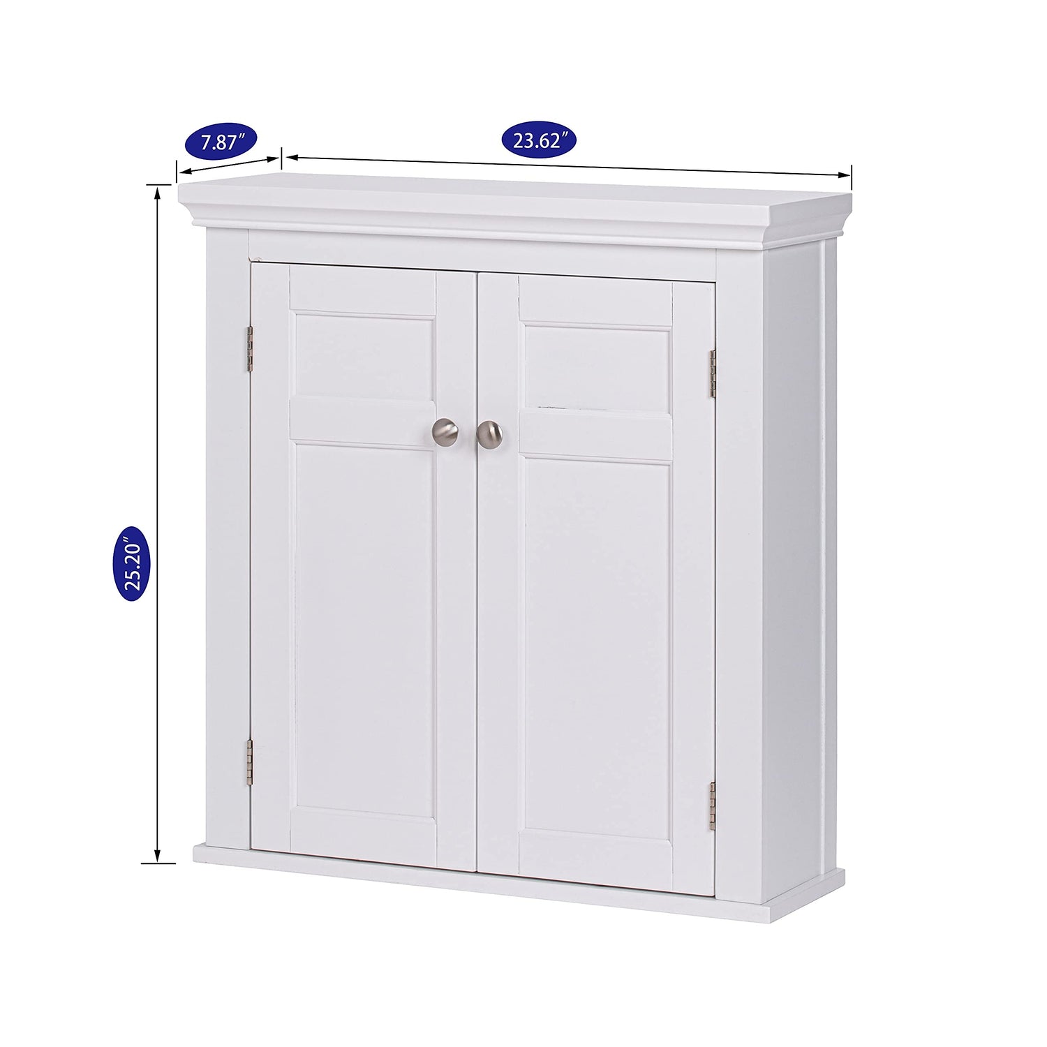 Spirich White Wall-Mounted Bathroom Cabinet with Adjustable Shelves and Doors Spirich