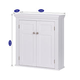 Spirich White Wall-Mounted Bathroom Cabinet with Adjustable Shelves and Doors Spirich