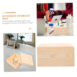 VILLCASE 3 Pcs Wooden Storage Box Desktop Jewelry Organizer Tray Storage Cubes with Lid Chest Treasure Case Unfinished Wood Crate Trinket Storage VILLCASE