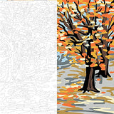 Plaid Fall Landscape Modern Kit, 14" x 14" Paint by Numbers for Adults and Kids, Easy-to-Follow DIY Crafts, Art Supplies with A Textured Finish, Plaid