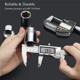 Digital Caliper, Caliper Measuring Tool with Stainless Steel, Electronic Micrometer Caliper with Large LCD Screen, Auto-Off Feature, Inch and LOUISWARE