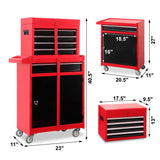 BIG RED 5-Drawer Rolling Tool Chest/Box with wheels,Metal Removable Tool Storage Cabinet for Garage and Workshop,Red/Black,ATBT3426R-RB BIG RED