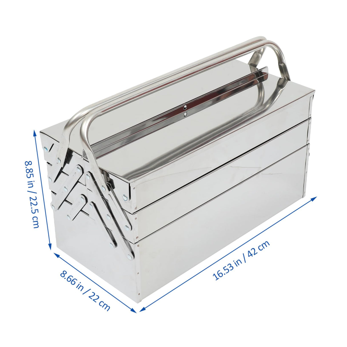 Veemoon 1pc Box Folding Toolbox Home Tools Portable Toolbox Rolling Tool Tray Metal Craft Storage Small Tool Chest Machinist Tools Storage Case Veemoon