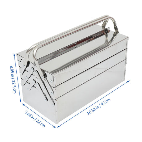 Veemoon 1pc Box Folding Toolbox Home Tools Portable Toolbox Rolling Tool Tray Metal Craft Storage Small Tool Chest Machinist Tools Storage Case Veemoon