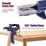 Nuovoware Table Vise 3 Inch, 360° Swivel Base Universal Home Vise Portable Bench Clamp, Clamp-on Vise Bench Clamps Fixed Tool for Woodworking, Nuovoware