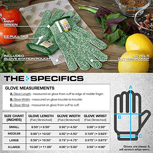 Glove Station Ultra Durable Series Cut Resistant Gloves - Cutting Gloves for Chefs, BBQ and Cooking - Level 5 Protection; Food Grade Safe Cut Proof Glove Station
