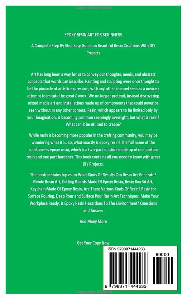 EPOXY RESIN ART FOR BEGINNERS: A Complete Step By Step Easy Guide on Beautiful Resin Creations With DIY Projects WoodArtSupply